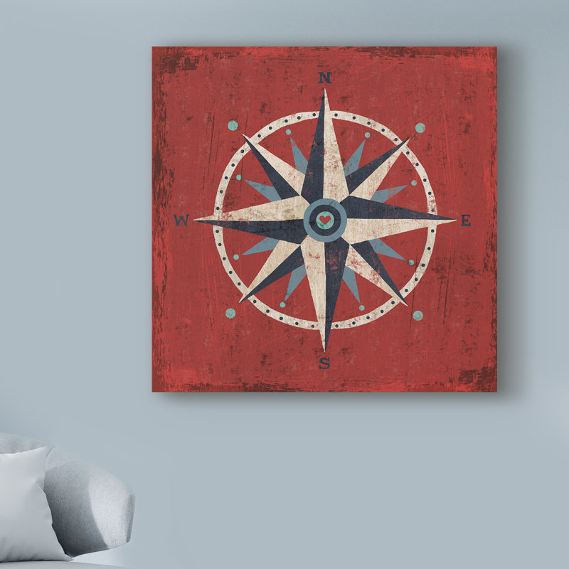 «Nautical Love Compass» par Michael Mullan, impression sur toile tendue, H 35 po x l 35 po x P 2 po