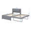 Lit plateforme simple tapissier avec lit gigogne, canapé-lit enveloppé de lin, soutenu par des lattes en bois