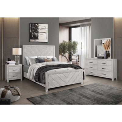 Ensemble de chambre à coucher avec rangement de style moderne