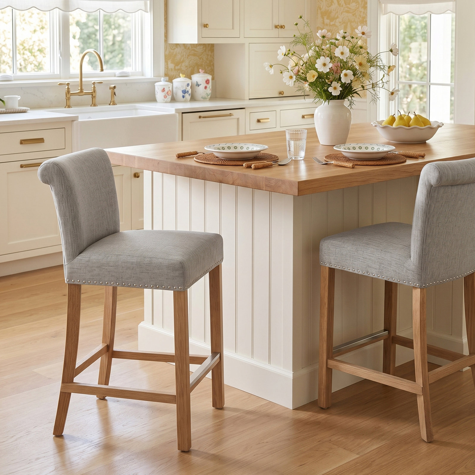 Ashland Bar Stool, Gray