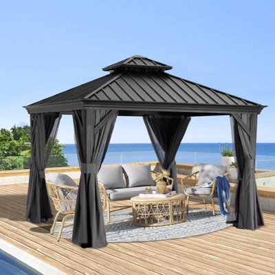 Pavillon de jardin permanent en aluminium