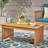 Hand Crafted Wood Coffee Table, Brown Patina With Antique Bronze Accents, 40" X 24" 17.73 Table For Outdoor Use,