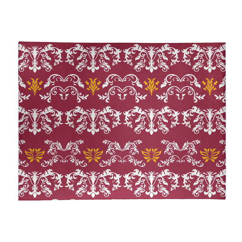 Damask Indoor Rug, Rectangle 5' x 7'