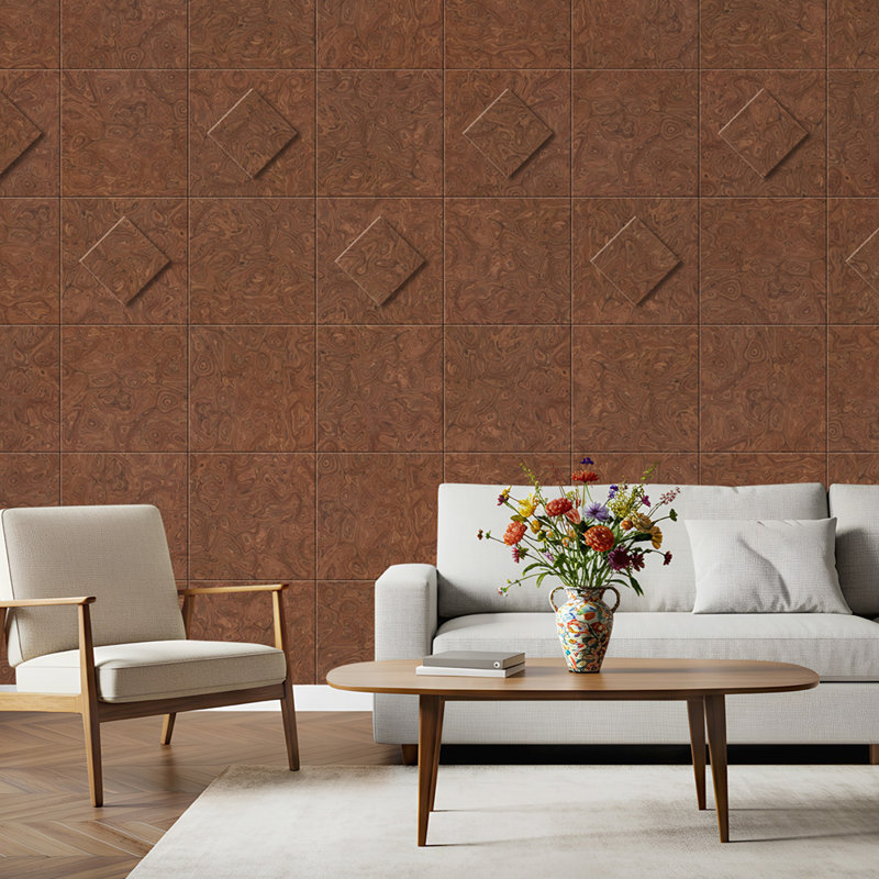Square Edge Dark Walnut Finished Veneer MDF Boards, 12" H x 12" W