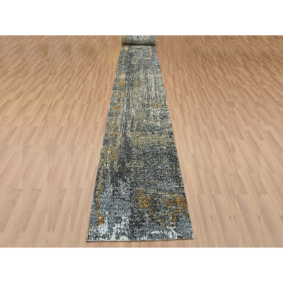Tymur One-of-a-Kind 2'5" X 19'10" New Age Runner Area Rug in Gray