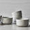 Dining Line Ceramic Round Bowl Set, White Truffle