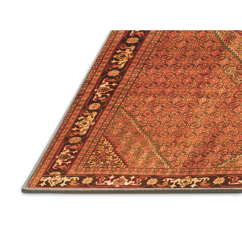 Tapis orange tissé à la machine, Rectangle 4 pi x 6 pi