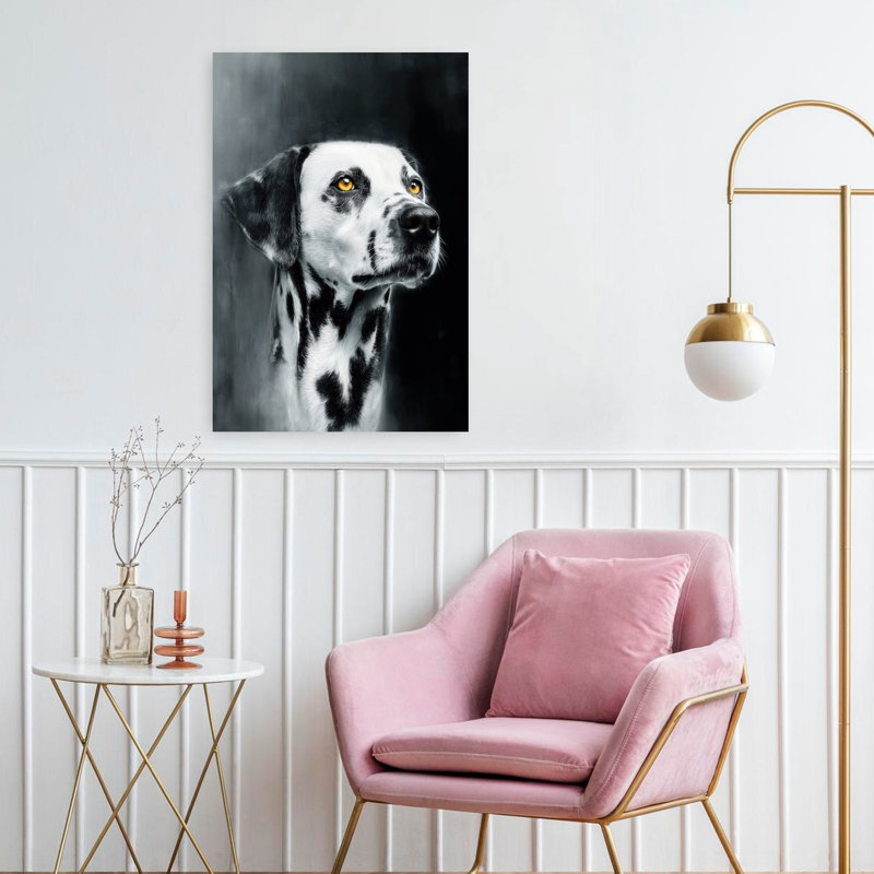 Art mural chien Dalmatien contemporain, H 24 po x l 16 po