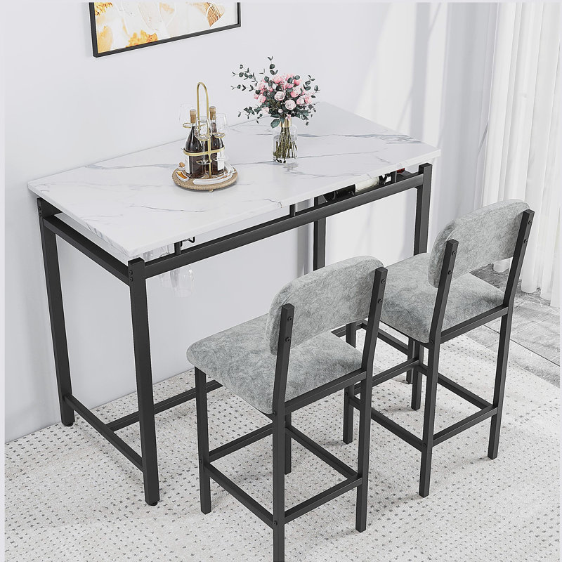 Riebling 2 - Person Four Leg Dining Set, Gray