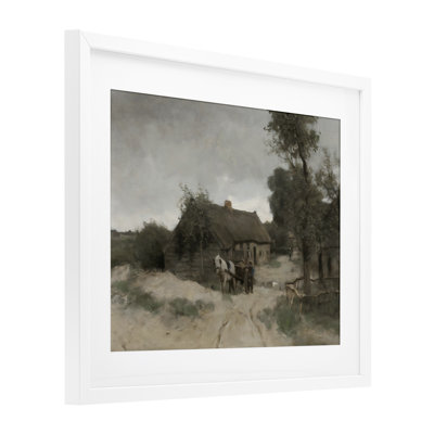 Vintage Farmhouse Rustic Cottage Framed Print Under Glass, design by Riley B
