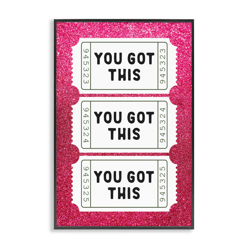 Giclée encadrée «You Got This», par Lettrage et doublure, H 18 po x l 12 po, Giclée encadrée noir minuit