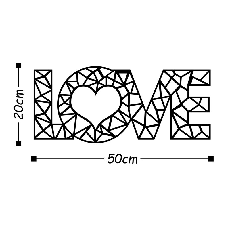 Élégant accessoire mural décoratif en métal, noir, 19,7 po x 7,9 po | Fabrication 100% métal, épaisseur: 0,06 po | Conception murale facile | Parfait pour la décoration intérieure et le style intérieur moderne