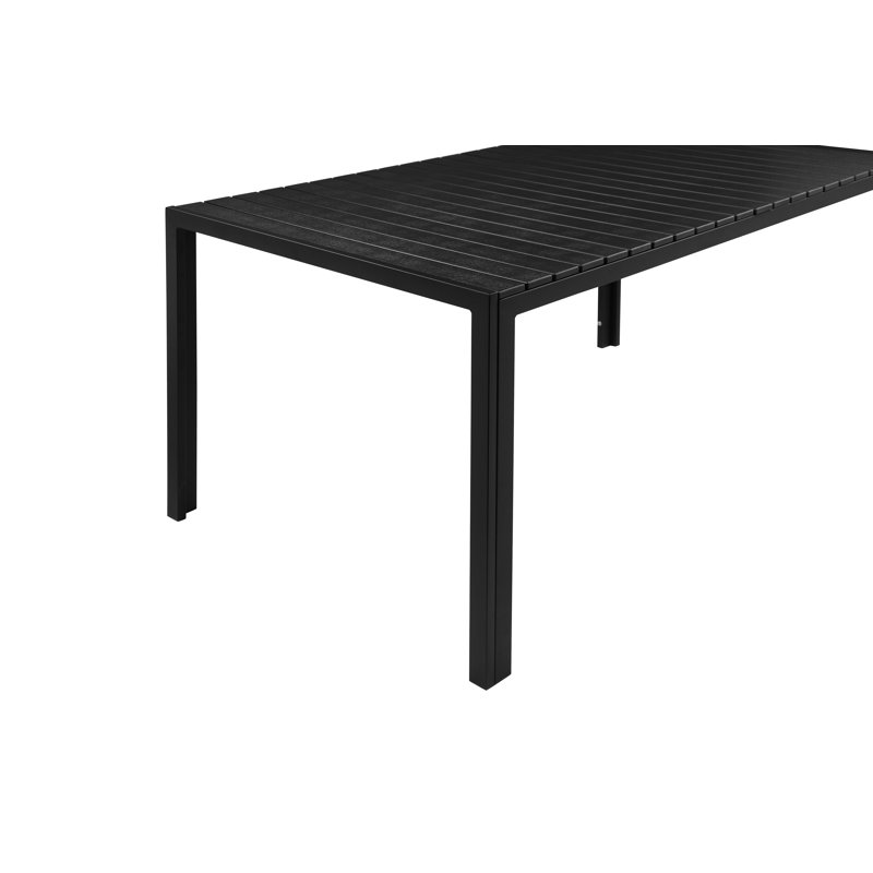 Stillwater 6-Person 59'' Rectangular Aluminum Outdoor Dining Set – Modern Patio Furniture with Rust-Free Frame, Poly Resin Slatted Top & Water-Draining Design