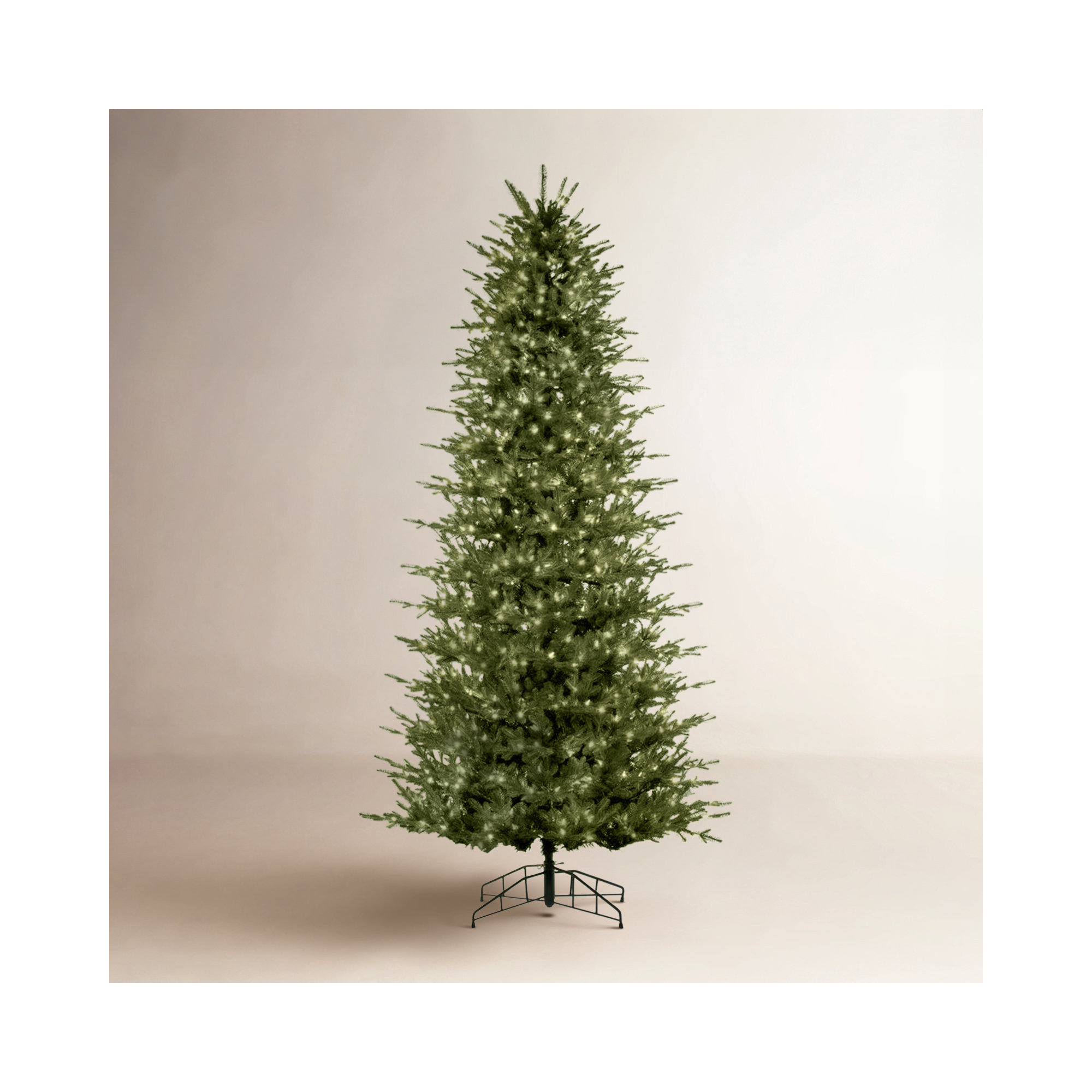 Georgian Fraser Fir Artificial Pre-Lit Christmas Tree, Clear/White, 12'
