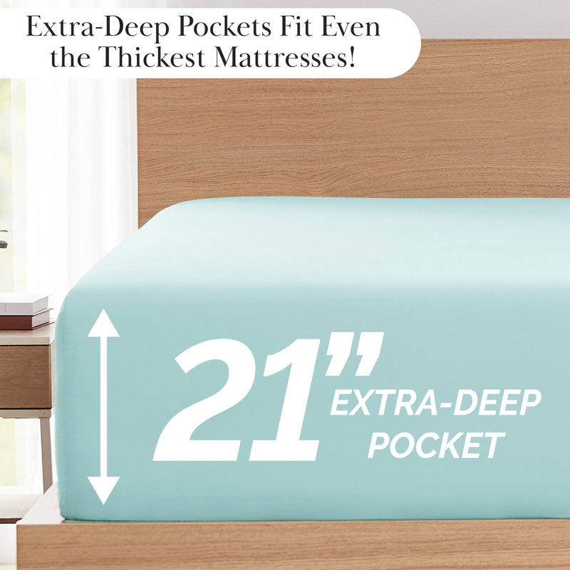 Vilano Springs Extra Deep Pocket Sheet Set, 6-Piece Ultra Soft Microfiber Sheets and Pillow Cases, Wrinkle Resistant, Easy Care
