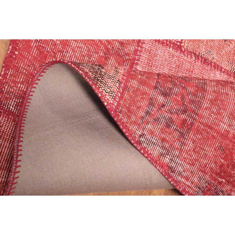 Distressed Modern Patchwork Round Area Rug 5x5
