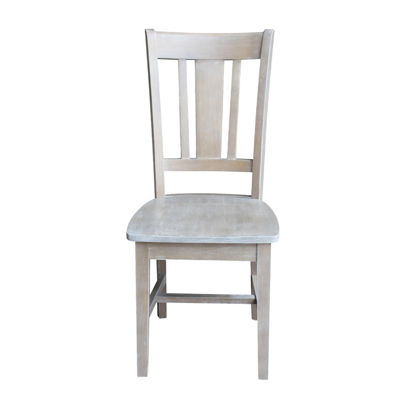  Derene Solid Wood Side Chair, Washed Gray Taupe