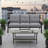 2 Piece All-Weather Metal Patio Set With 70” 3-Seat Sofa And Rectangular Coffee Table, Plush Cushions For Outdoor Comfort-654701426