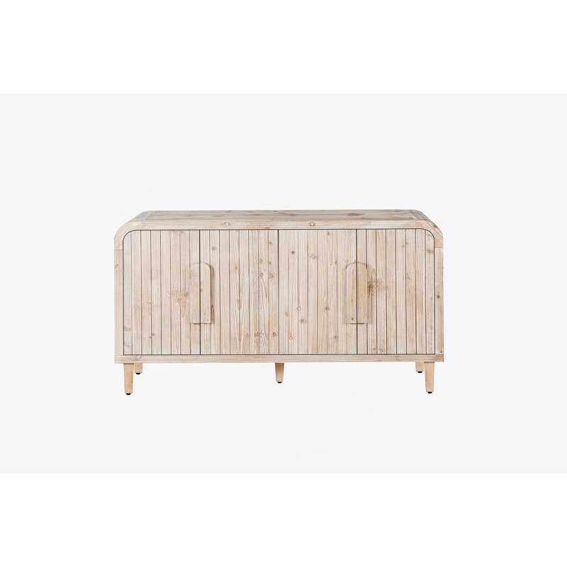 Buffet de rangement 59 po Farmhouse Vintage, Blanc antique