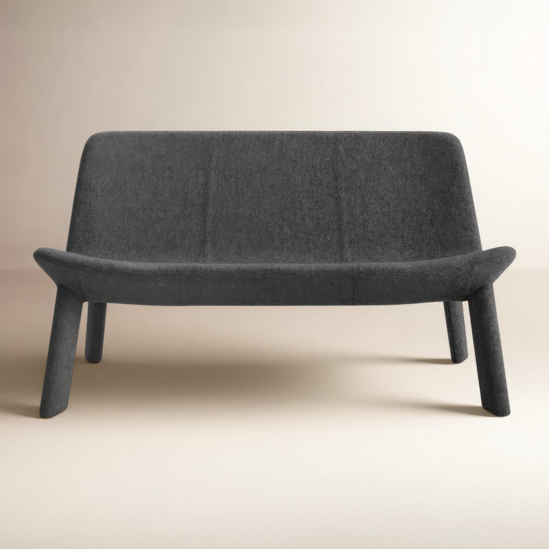 Neat Upholstered Dining Bench, Vesper Charcoal