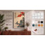 Bird Among Crimson Blossoms Japandi - Wrapped Canvas-484788276-484788277