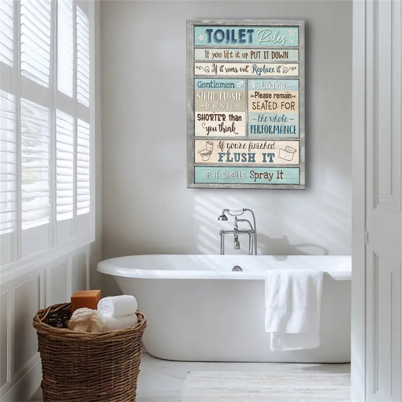 Affiche de salle de bain murale, 20 x 30 pouces