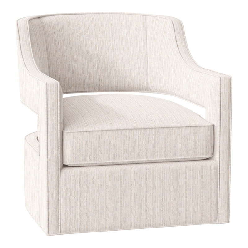 Phoebe Upholstered Swivel Armchair, Perigold Poros Eggshell