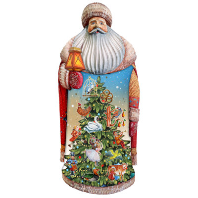 Figurine de chef d'œuvre en bois sculpté et célébration du père Noël