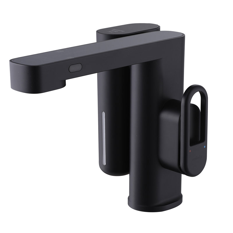 Touchless Bathroom Sink Faucet With Soap Dispenser, Single Hole 1-Handle Automatic Sensor Bathroom Faucet, Matte Black