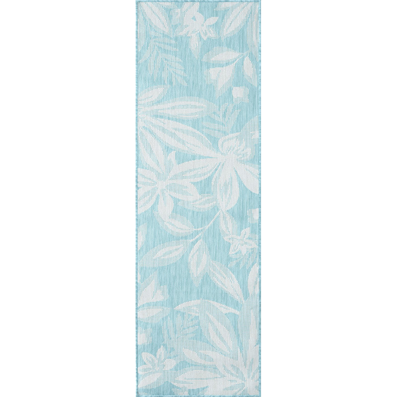Tapis floral intérieur / extérieur Bafti, Tapis de couloir 2 pi 3 po x 7 pi 3 po