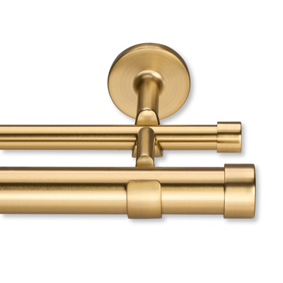 Cambria® Designer Series, Premium 1-1/8 in Larger Dia with 5/8 in back rod, Non-Adjustable Double Curtain Rod, Designer Brackets