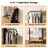 5 Drawer Dresser with Hanging Rack and Shoe Rack, Fabric Big Storage Dresser without Charging Station and LED Lights for Bedroom, Closet, Entryway-1514751481