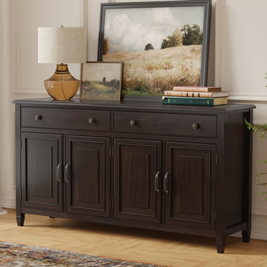 67"W Solid Wood Traditional Large Sideboard Buffet Storage Cabinet with Drawers Simpli Home