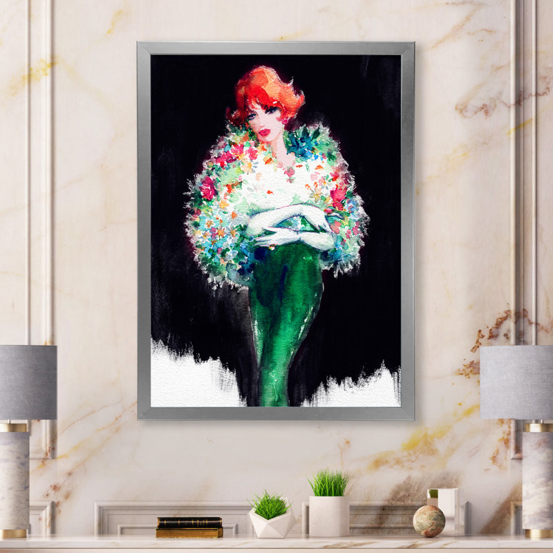 Stylish Fashionista In Vibrant Colors IV On Canvas Painting
