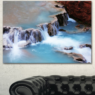 « belle cascade water », reproduction de photo sur toile tendue encadrée