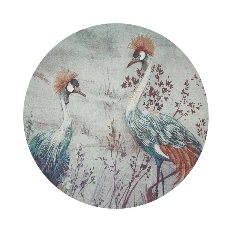 Crested Crane Pebble 16" Vinyl Placemat, Turquoise/Red