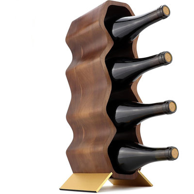 Support à vin en bois, 7 bouteilles, étagère de comptoir en bois 2 niveaux