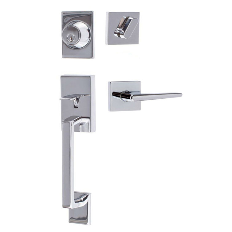 Koln Handleset with Square Thumb Turn, Basel Square Handleset Trim