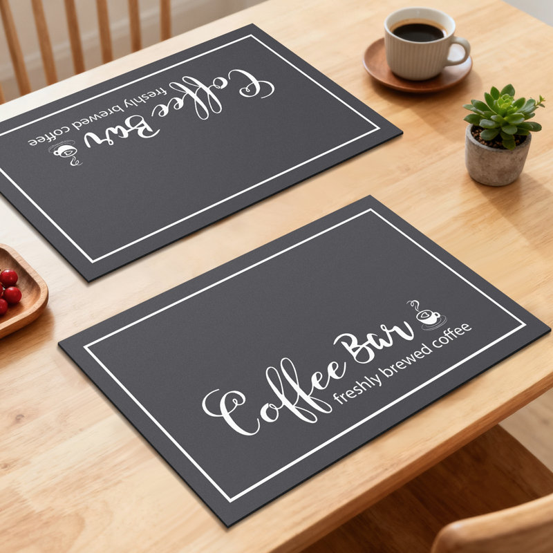 Tapis de café absorbant l'eau et réduisant le bruit, Gris