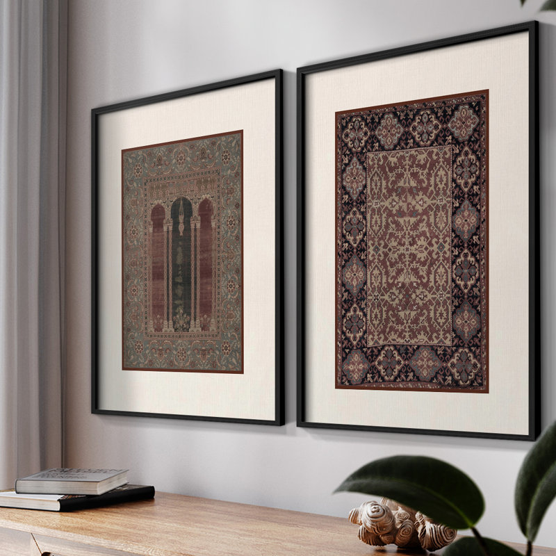 «Vintage Abstract IX», 2 pièces sur papier, Noir, H 14 po x l 22 po