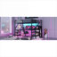 Lit mezzanine pleine grandeur tout-en-un avec rangement, structure en métal compacte avec bureau en forme de L, garde-robe et lumières DEL, noir élégant pour enfants, adolescents et adultes