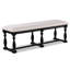 Chaise de salle à manger et banc long de style rétro - Finition gris anthracite, bois massif, revêtement beige pour un look élégant