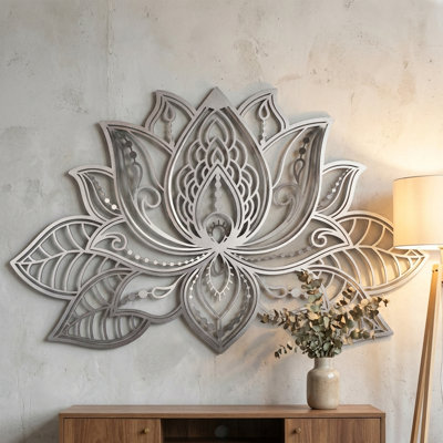 3D Lotus Mandala Metal Wall Art