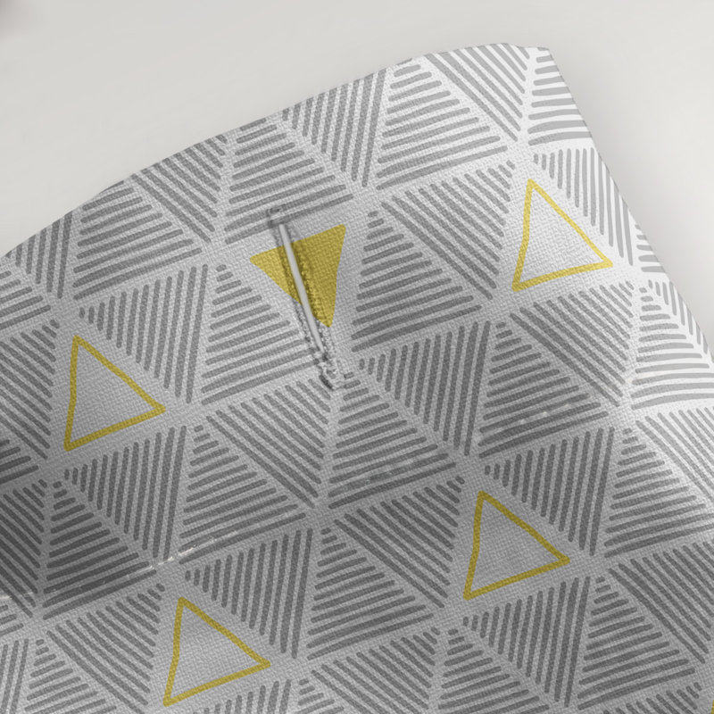 Rideau de douche simple à triangles à main classique Patricia Geoffrey, Accent jaune, Yes