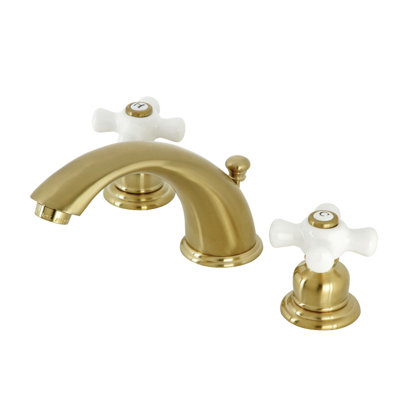 Kingston Brass Magellan Two-Handle 3-Hole Deck Mount Widespread Bathroom Faucet with Retail Pop-Up Drain