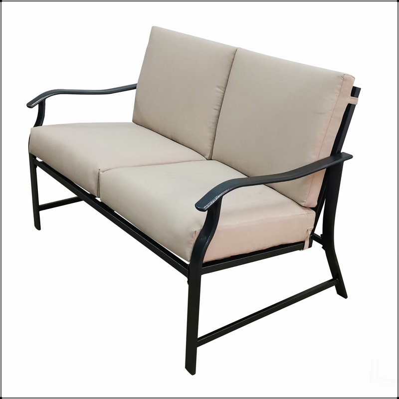 LOVESEAT AND TEAPOY  Mushroom B, Coussin beige / structure noire