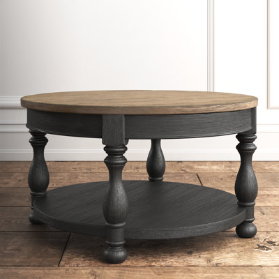 Auvergne Solid Wood Floor Shelf Coffee Table with Storage by Kelly Clarkson Home