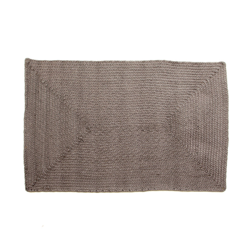 Tapis gris anthracite tressé à la main Jewelyn, Rectangle 2 pi x 3 pi