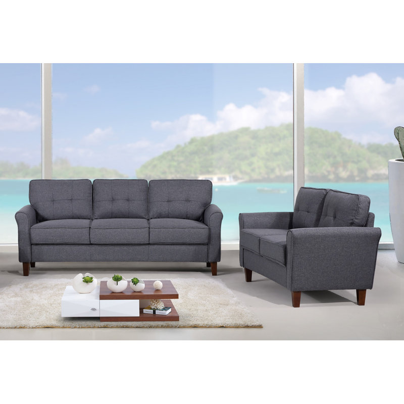 Boadicea 2 - Piece Living Room Set, Dark Gray