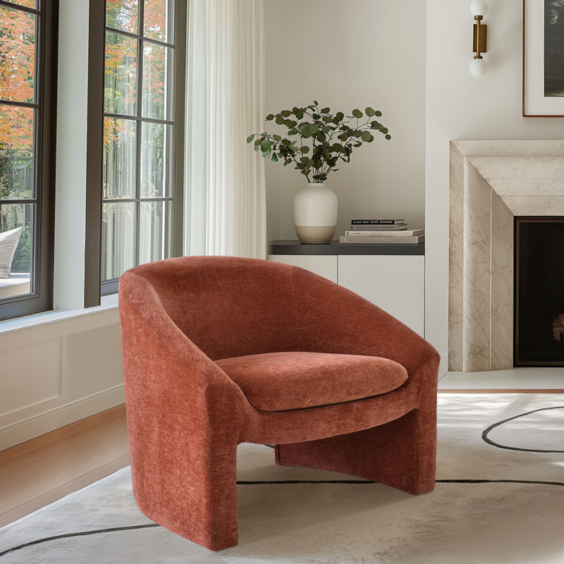 Fauteuil d'appoint en chenille l 32 po Ichika, Chenille Terra Performance